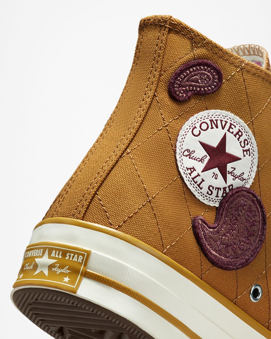 Tenisky Vysoke Converse Chuck 70 Crafted Patches Panske Oranžové Tmavo Bordove | SK AFUDR5